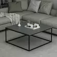 Anthrasiitti Sohvapöytä - 100% Melamiinipinnoitettu Lastulevy, Metallirunko, 90x42x90 cm, Tyylikäs ja Kestävä - Sohvapöydät - 8683742465614 - 3