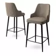 Cappuccino Musta Baarijakkarasetti (2 kpl) - Metalli, Babyface Kangas, 45x105x43 cm, 18/22 DNS Vaahdoilla - Baarijakkarat - 8684282536154 - 3
