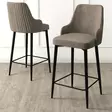 Cappuccino Musta Baarijakkarasetti (2 kpl) - Metalli, Babyface Kangas, 45x105x43 cm, 18/22 DNS Vaahdoilla - Baarijakkarat - 8684282536154 - 2