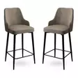 Cappuccino Musta Baarijakkarasetti (2 kpl) - Metalli, Babyface Kangas, 45x105x43 cm, 18/22 DNS Vaahdoilla - Baarijakkarat - 8684282536154 - 1
