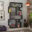 Anthracite Kirjahylly - 100% Melamiinipinnoitettu Lastulevy, 18mm, 96x168,5x25,5cm, 25kg Kantavuus, Kiinnitettävä Seinä - Kirjahyllyt - 8681181807484 - 1