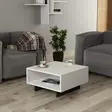 Sohvapöytä - Valkoinen Antrasiitti, 100% Melamiinipinnoitettu Lastulevy, 60x60x32 cm, Itsekoottava, Moderni Design - Sohvapöydät - 8681875277364 - 1