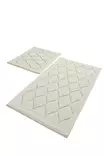 Ecru Kylpyhuonematto Setti 2-osainen - 100% Puuvillaa, Antibakteerinen, Liukumaton, 25mm Nukka, 50x60cm & 60x100cm - Kylpyhuonematot ja kosteantilan matot - 8681875010374 - 1