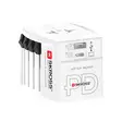 Innovatiivinen 2-napainen maailmanmatkasovitin, jossa on integroitu kaksois-USB-laturi (1x USB C & 1 x USB). -  - 19-19-7640326820864 - 25