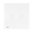 Kaksoiskytkin PNI SH202 -lasikosketuksella, valkoinen LED-merkkivalolla - Kytkimet - 5949066518744 - 3