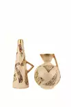 Käsinmaalattu Keraaminen Koristeellinen Ruukkusetti (2 kpl) - Beige - Pieni Ø12 cm, Iso Ø8 cm - Tyylikäs Sisustusratkaisu - Kukka-amppelit ja maljakot - 8684283654734 - 1