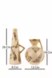 Käsinmaalattu Keraaminen Koristeellinen Ruukkusetti (2 kpl) - Beige - Pieni Ø12 cm, Iso Ø8 cm - Tyylikäs Sisustusratkaisu - Kukka-amppelit ja maljakot - 8684283654734 - 3