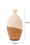 Käsinmaalattu Koristeellinen Keraaminen Ruukku, Ecru, 16 cm x 37 cm - Tyylikäs Sisustuselementti Kotiin - Kukka-amppelit ja maljakot - 8684283592494 - 1