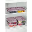 Keittiötarvikkeet: 6-osainen Säilytyslaatikko Pinkki - 100% Muovia, BPA-vapaa, Koko 15x24x5 cm, Konepesun Kestävä - Eväsrasiat ja ruoansäilytysastiat - 8684282831884 - 2