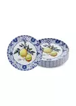 Keraaminen Jälkiruokalautasetti (6 kpl) - 100% Keraaminen, Keltainen, 19x19x2 cm - Tyylikäs ja Kestävä Valinta - Lautaset - 8684283616794 - 3