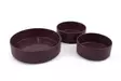 Keraaminen Kulhosetti (3 kpl) - 100% Keraaminen, Antibakteerinen, Mikroaaltouuni- ja Astianpesukoneenkestävä, 14x14x5,5 cm, Violetti - Tarjoiluastiat - 8683342392914 - 1