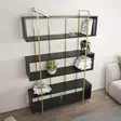 Kirjahylly Anthracite Gold - 100% Melamiinipinnoitettu Lastulevy, 18mm, 120x180x29,6cm, Yksi Paketti, Tyylikäs ja Kestävä - Kirjahyllyt - 8683743958924 - 2