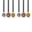 Komposiittivideokaapeli | 3x RCA uros | 3x RCA uros | Niklattu | 480p | 1.50 m | Pyöreä | PVC | Musta | Label - Nedis tuotteet - 5412810426614 - 10