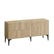 Konsoli - Huonekalut, Tammi Musta, 100% Melamiinipinnoitettu Lastulevy, 150x75x35 cm, Jalkakorkeus 25 cm, 2 Pakkausta - Lipastot ja senkit - 8683742502074 - 1