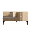 Konsoli - Huonekalut, Tammi Musta, 100% Melamiinipinnoitettu Lastulevy, 150x75x35 cm, Jalkakorkeus 25 cm, 2 Pakkausta - Lipastot ja senkit - 8683742502074 - 4