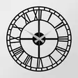 Koristeellinen Metallinen SeinäKello, Musta, 48x48 cm, 100% Metalli, 1,2mm, Paristokäyttöinen, Tyylikäs Sisustuselementti - Seinäkellot - 8682870854024 - 6