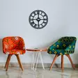Koristeellinen Metallinen SeinäKello, Musta, 48x48 cm, 100% Metalli, 1,2mm, Paristokäyttöinen, Tyylikäs Sisustuselementti - Seinäkellot - 8682870854024 - 4