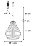 Koristelamppu Evert 15cm - Valokoristeet ja valohahmot - 6435200312754 - 3