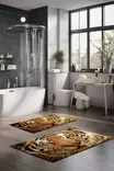 Kylpyhuonematto 2-osainen Setti - Monivärinen, 100% Polyesteri, Konepestävä, Liukumaton, Antibakteerinen, 40x60cm & 60x100cm - Kylpyhuonematot ja kosteantilan matot - 8684283194254 - 2
