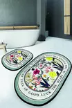 Kylpyhuonematto Setti 2-osainen, Monivärinen, 100% Polyesteri, Antibakteerinen, Liukumaton, 60x100cm ja 50x60cm - Kylpyhuonematot ja kosteantilan matot - 8683743784714 - 1