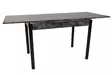 Laajennettava Ruokapöytä, Musta, 100% Melamiinipinnoitettu Lastulevy, Metallijalat, Koko: 110/170x75x70 cm, 27 kg - Ruokapöydät - 8683743767144 - 5