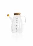 Lasinen Öljyannostelija Bambukannella - 100% Lasi, 900 ml, Astianpesukoneen Kestävä, Tyylikäs Keittiöväline 13x10x18 cm - Tarjoiluastiat - 8684283559374 - 1