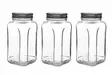 Lasipurkkisetti 3 kpl - Keittiötarvikkeet - Hopea - 100% Lasi - Koko: 8,5 x 8,5 x 16,5 cm / 820 ml - Astianpesukoneen kestävä - Päivittäiskeittiötarvikkeet - 8684283450244 - 1