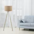 Lattiavalaisin, beige tammi, 38 x 140 cm, skandinaavinen, tyylikäs - Lattia- ja pöytävalaisimet - 8681875052404 - 2