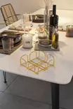 Lautasliinateline, kulta, 7 x 20 x 20 cm, kestävä, tyylikäs - Lautasliinat - 8682870729704 - 5