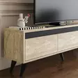 Marmorinen TV-taso - Travertiini Antrasiitti - 150x29,6x45 cm - 100% Melamiinipinnoitettu - Tyylikäs ja Kestävä - TV-tasot - 8684283021444 - 5