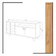 Moderni Konsoli: 140x86x40 cm, 4 Vetolaatikkoa, Tammi/Valkoinen, 100% Melamiinipinnoitettu, PU-nahkakahva, Puujalat - Lipastot ja senkit - 8681875207484 - 4