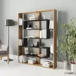 Moderni Musta Tammi Kirjahylly - 100% Melamiinipinnoitettu Lastulevy, 120x156x22 cm, Kiinnitettävä Seinä, Lisäsäilytys - Kirjahyllyt - 8681875670394 - 2