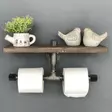 Moderni Putkihylly - Musta Pähkinä - 100% Kuusipuu ja Metalli - Käsintehty - 40x12x12 cm - Seinään Kiinnitettävä - Seinähyllyt - 8681875051384 - 3