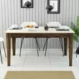 Moderni Ruokapöytä - 100% Melamiinipinnoitettu Lastulevy, Pähkinä-Kerma, 145x75x88 cm, Säilytystila 42,9x9 cm - Ruokapöydät - 8683743327294 - 3