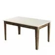Moderni Ruokapöytä - 100% Melamiinipinnoitettu Lastulevy, Pähkinä-Kerma, 145x75x88 cm, Säilytystila 42,9x9 cm - Ruokapöydät - 8683743327294 - 1