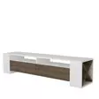 Moderni TV-taso, 155x35x35 cm, Pähkinä Valkoinen, 100% Melamiinipinnoitettu Lastulevy, Useita Hyllyjä, Lisäsäilytystilaa - TV-tasot - 8681875445084 - 1
