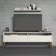Moderni TV-taso, Kermanvärinen, 100% Melamiinipinnoitettu Lastulevy, 18 mm, 150x50x30 cm, Useita Hyllyjä, Seinään Kiinnitettävä - TV-tasot - 8681875828184 - 3