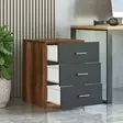 Moderni Uutuuslaatikosto - 100% Melamiinipinnoitettu Lastulevy, Pähkinä Antrasiitti, 18mm, 44,5x61,8x46,6cm, 1 Pkt - Huonekalut - 8683342404914 - 5