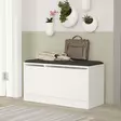 Moderni Valkoinen Kenkäkaappi - 100% Melamiinipinnoitettu Lastulevy, 18 mm, PU Nahkainen Yläosa, 89,6x45,8x35,5 cm - Kenkäkaapit - 8683342963114 - 3