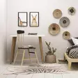 Moderni Valkoinen Opiskelupöytä - 100% Melamiinipinnoitettu Lastulevy, 18mm, Puiset Jalat, 80x74x60 cm - Työpöydät - 8681875078404 - 3