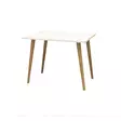 Moderni Valkoinen Opiskelupöytä - 100% Melamiinipinnoitettu Lastulevy, 18mm, Puiset Jalat, 80x74x60 cm - Työpöydät - 8681875078404 - 1