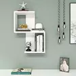 Moderni Valkoinen Seinähylly - 100% Melamiinipinnoitettu Lastulevy, 18mm Paksuus, 29,8cm Leveys, 60cm Korkeus, 16,4cm Syvyys - Seinähyllyt - 8683342169264 - 3