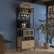 Monikäyttöinen Kaappi - Huonekalut, Pähkinä, 100% Melamiinipinnoitettu E1 Laatu Lastulevy, 70x206,8x40 cm, Useita Hyllyjä - Kaapit ja lipastot - 8684283498444 - 4