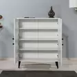 Monikäyttöinen Kaappi - Valkoinen, Musta, Keltainen - 100% Melamiinipinnoitettu - 95x111x36 cm - Useita Hyllyjä - Kaapit ja lipastot - 8682870092174 - 5