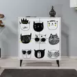 Monikäyttöinen Kaappi - Valkoinen, Musta, Keltainen - 100% Melamiinipinnoitettu - 95x111x36 cm - Useita Hyllyjä - Kaapit ja lipastot - 8682870092174 - 4