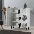 Monikäyttöinen Kaappi - Valkoinen, Musta, Keltainen - 100% Melamiinipinnoitettu - 95x111x36 cm - Useita Hyllyjä - Kaapit ja lipastot - 8682870092174 - 3