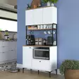 Monikäyttöinen Kaappi - Valkoinen Pähkinä - 100% Melamiinipinnoitettu E1 Laatu - 90x184,2x38 cm - Useita Hyllyjä - Kaapit ja lipastot - 8684283108794 - 3