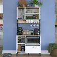 Monikäyttöinen Kaappi - Valkoinen Pähkinä - 100% Melamiinipinnoitettu E1 Laatu - 90x184,2x38 cm - Useita Hyllyjä - Kaapit ja lipastot - 8684283108794 - 4