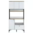 Monikäyttöinen Kaappi - Valkoinen Pähkinä - 100% Melamiinipinnoitettu E1 Laatu - 90x184,2x38 cm - Useita Hyllyjä - Kaapit ja lipastot - 8684283108794 - 12