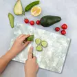 Monivärinen 100% Karkaistu Lasi Leikkuulauta 20x30 cm - Antibakteerinen, Helppo Puhdistaa, Liukumaton Silikoni - Keittiötyövälineet - 8684283728534 - 1